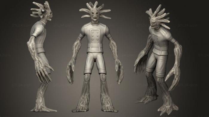Figurines heroes, monsters and demons (Groot, STKM_0841) 3D models for cnc